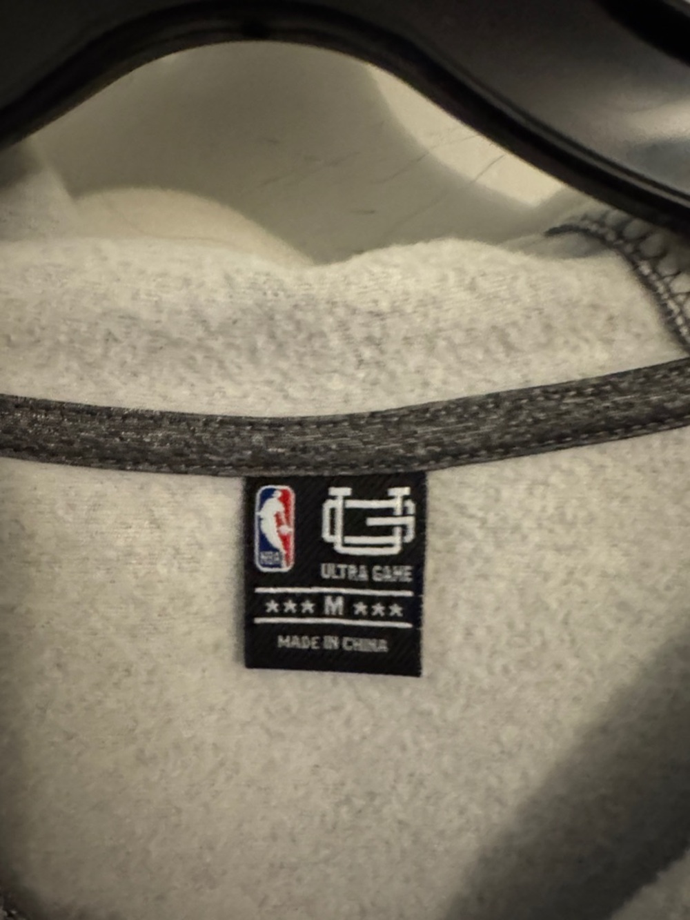 Philadelphia 76ers Sixers NBA Gray Heather Zip-up Hoodie Sweatshirt - Picture 2 of 11